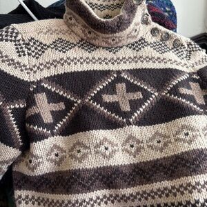 Vintage Lauren Ralph Lauren 100% Lambswool High Neck Western Ranch Sweater P/S